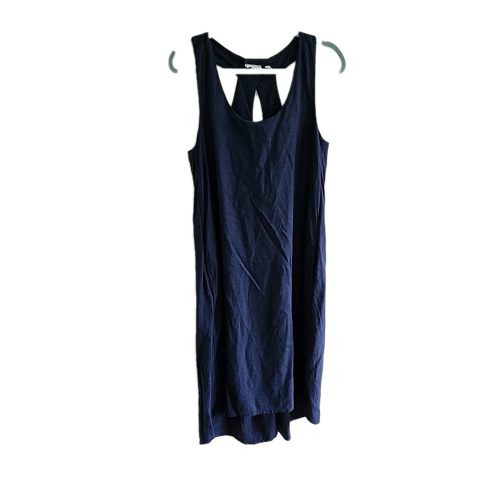 FAT FACE UK Womens  Navy Linen Dress With Pockets UK12 US8
